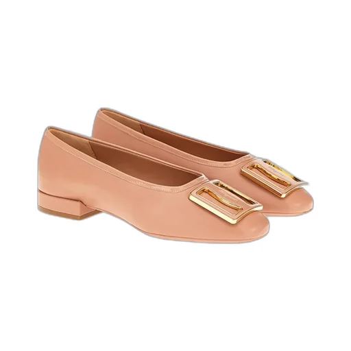 Thick Button Ballet Flats