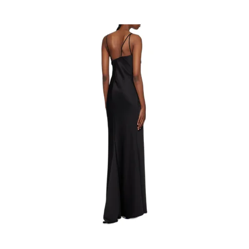 The Attico Melva Asymmetric Neckline Maxi Dress