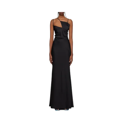 The Attico Melva Asymmetric Neckline Maxi Dress