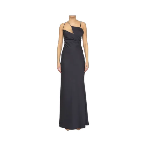 The Attico Melva Asymmetric Neckline Maxi Dress
