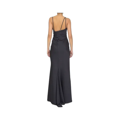 The Attico Melva Asymmetric Neckline Maxi Dress