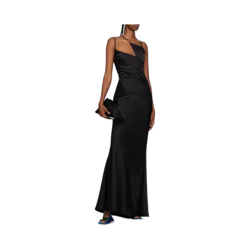 The Attico Melva Asymmetric Neckline Maxi Dress