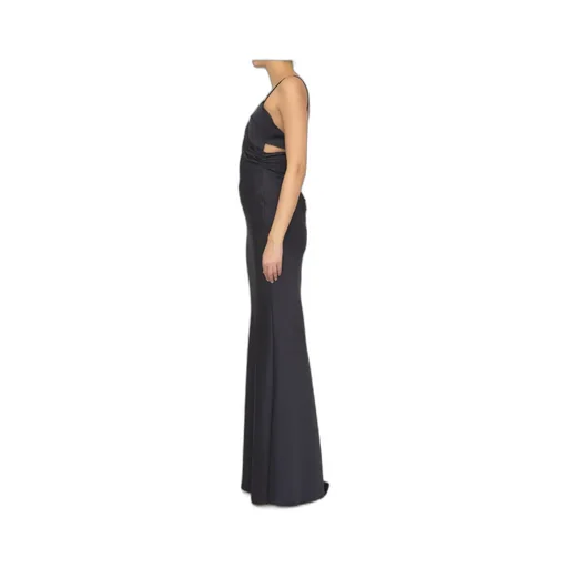 The Attico Melva Asymmetric Neckline Maxi Dress