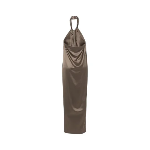 Elima Satin Halterneck Dress