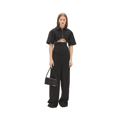 Jacquemus Santon High-Waisted Wide-Leg Pants