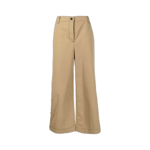 High-Waisted Buttoned Cropped Trousers