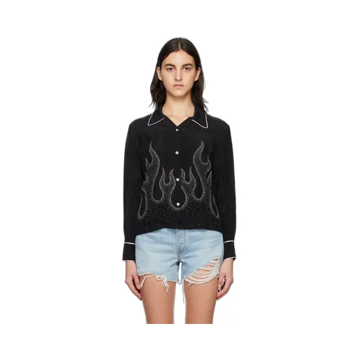 Flame-Embroidered Shirt