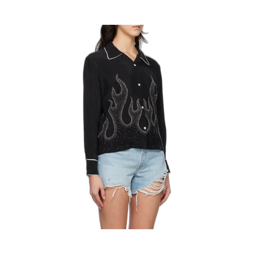 Flame-Embroidered Shirt