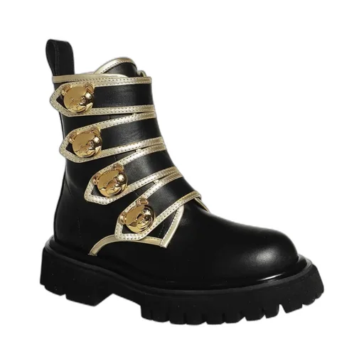 Side-Buckle Ankle Boots