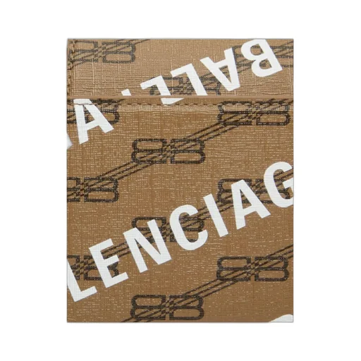 Hourglass Small Handbag Bb Monogram Coated Canvas And Allover Logo In Beige