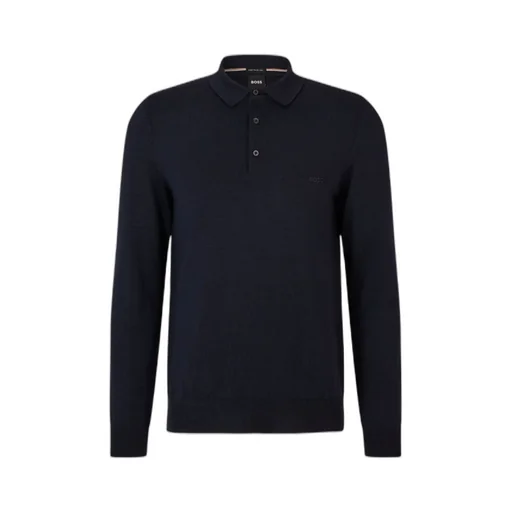 Boss Hugo Boss Logo Embroidered Long-Sleeved Polo Shirt