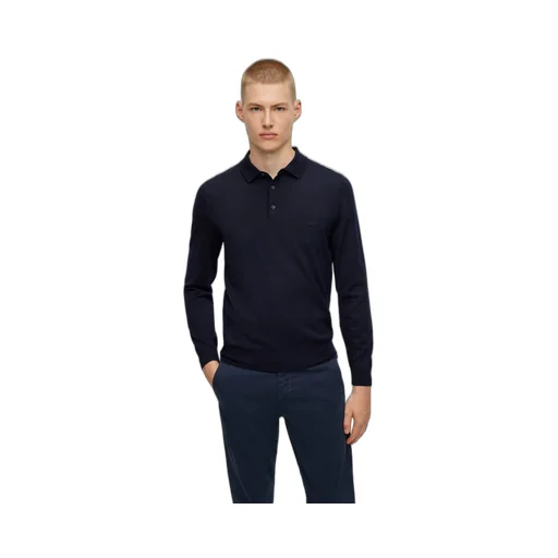 Boss Hugo Boss Logo Embroidered Long-Sleeved Polo Shirt