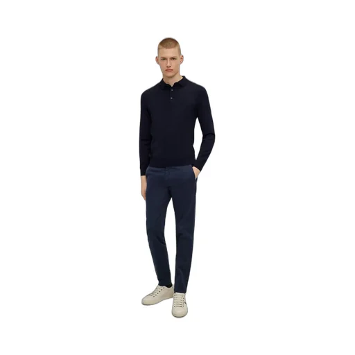 Boss Hugo Boss Logo Embroidered Long-Sleeved Polo Shirt
