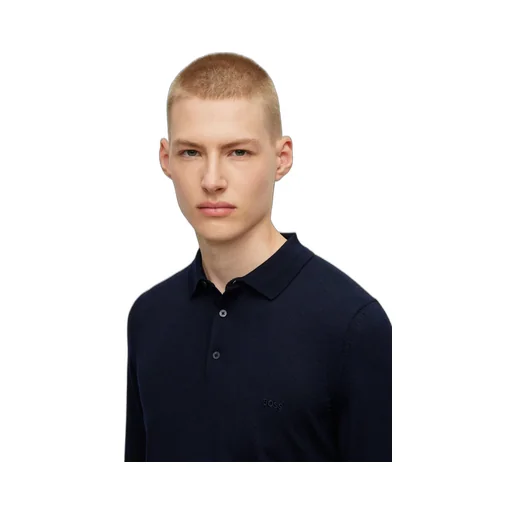 Boss Hugo Boss Logo Embroidered Long-Sleeved Polo Shirt