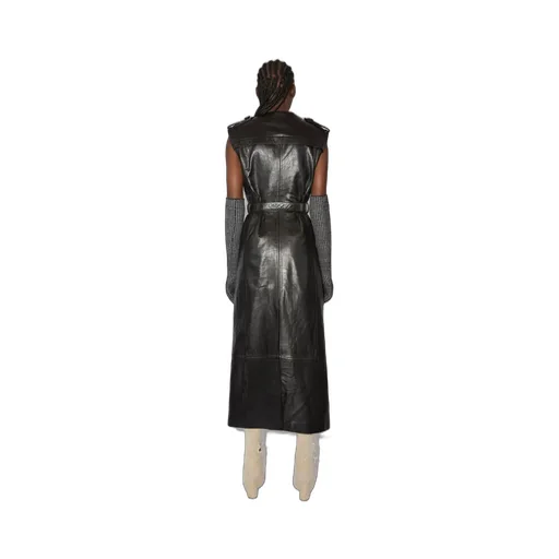 Sleeveless Double-Breasted Coat