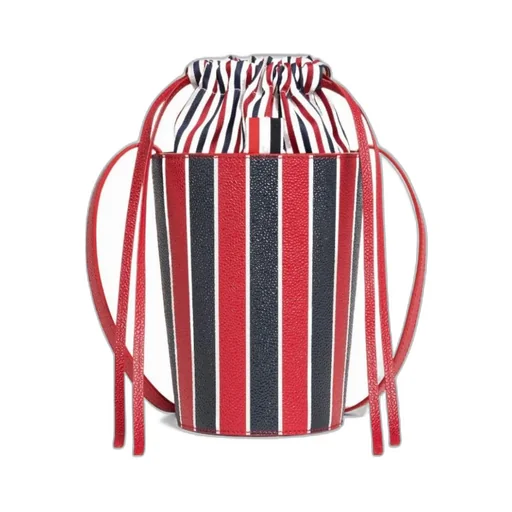 Thom Browne Rwb-Striped Mini Bucket Bag