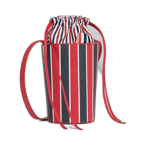 Thom Browne Rwb-Striped Mini Bucket Bag