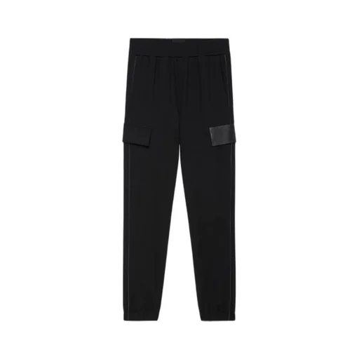 Slim Fit Jogger Pants In Jersey And Leather