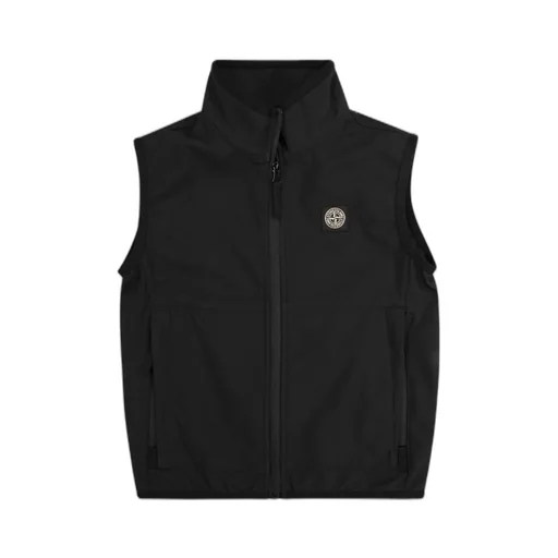 Stone Island Junior Logo-Patch Zipped Shell Gilet