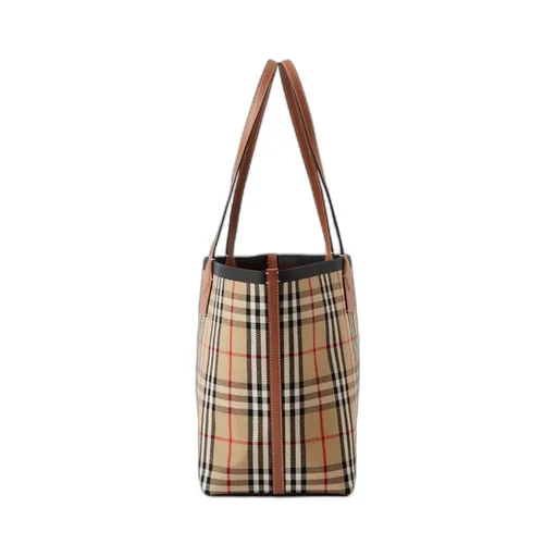 Burberry All-Over Tartan Print Medium Tote Bag