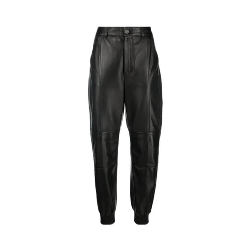 Tapered-Leg Leather Trousers