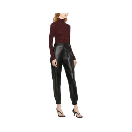 Tapered-Leg Leather Trousers