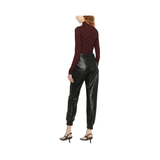 Tapered-Leg Leather Trousers
