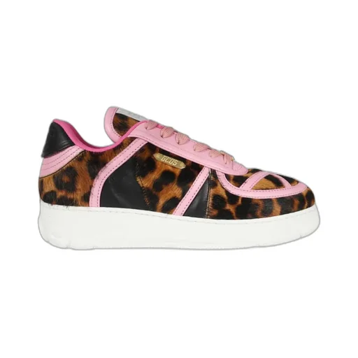 Leopard-Print Lace-Up Trainers