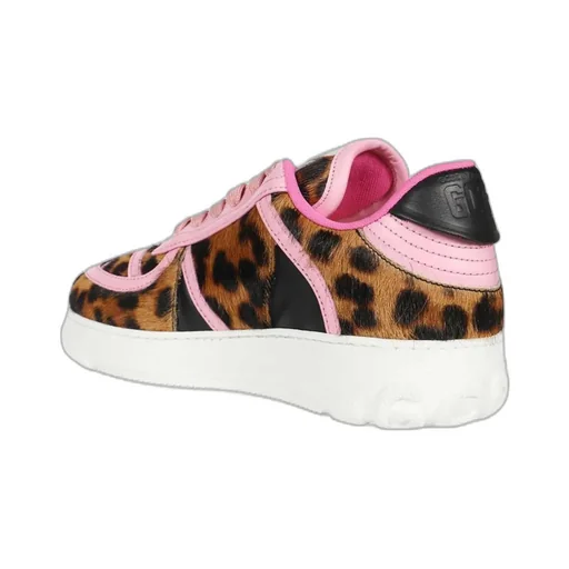 Leopard-Print Lace-Up Trainers