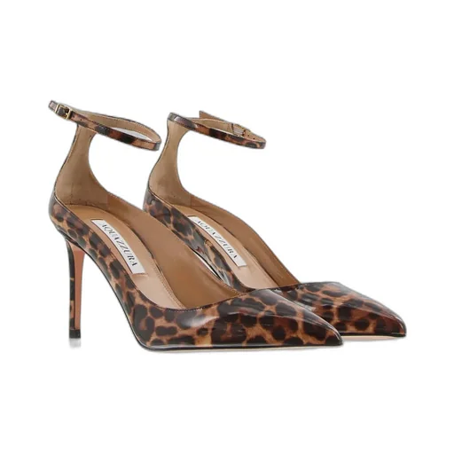 Aquazzura Pointed Toe Leopard Pattern Pumps