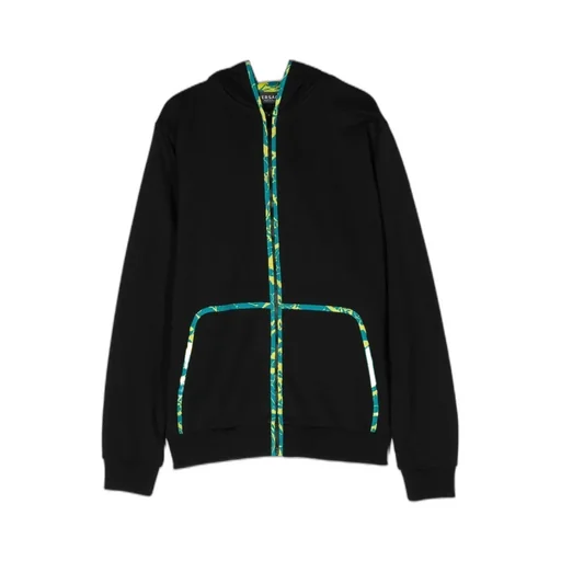 Zip-Up Patterned Hooded
