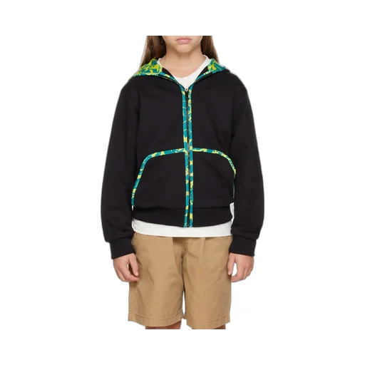 Zip-Up Patterned Hooded