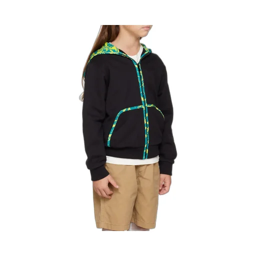 Zip-Up Patterned Hooded