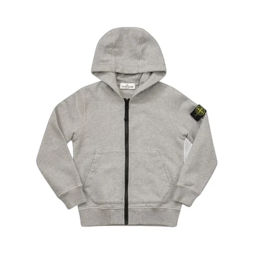 Stone Island Junior Logo Patch Zipped Hoodie