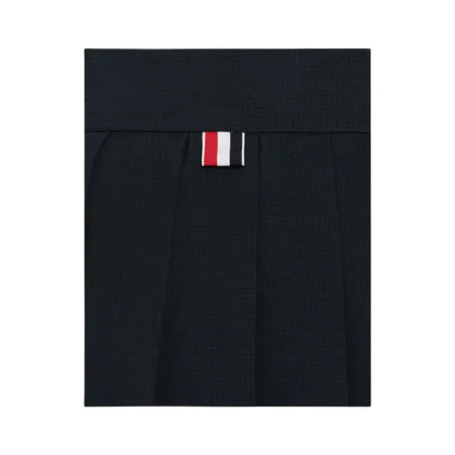 Pleated Drop-Hem Mini Skirt