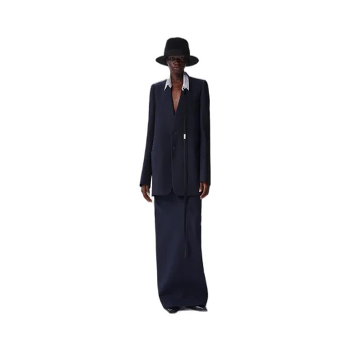 Wool V-Neck Suit Coat