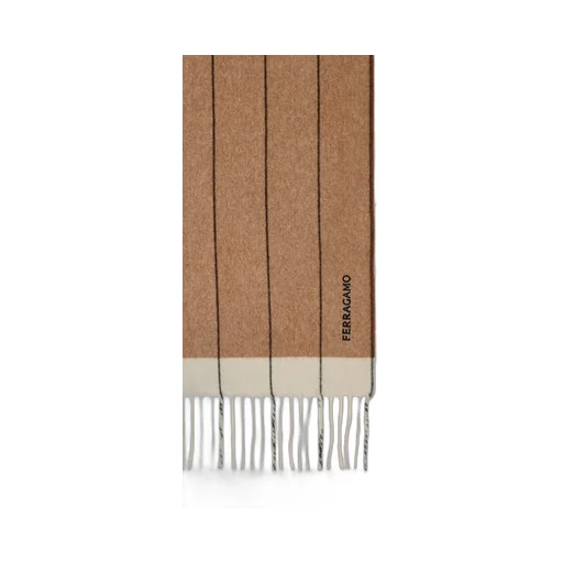 Ferragamo Striped Fringed-Edge Scarf