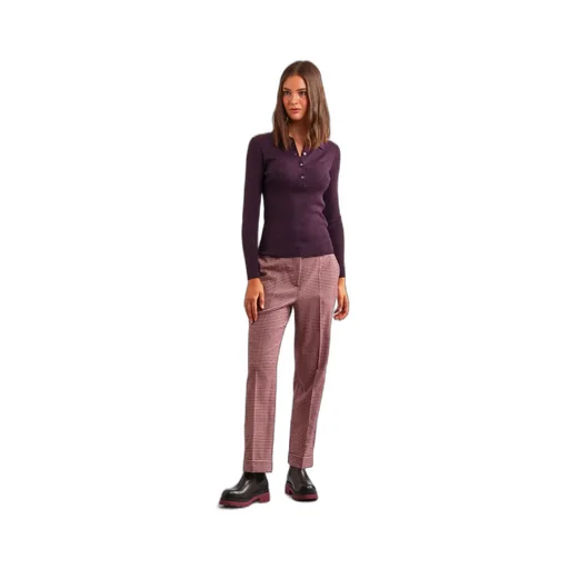 Check Straight Casual Pants
