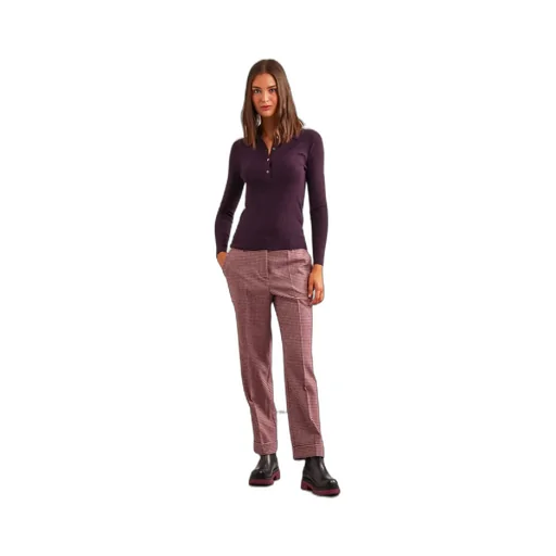 Check Straight Casual Pants