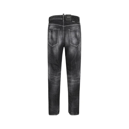 Crease-Effect Logo-Patch Cropped Jeans