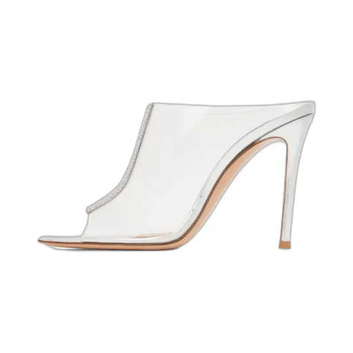 Crystal Decorative Detail High-Heeled Sandals