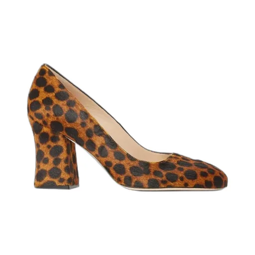 Curveblock Leopard-Print Pumps