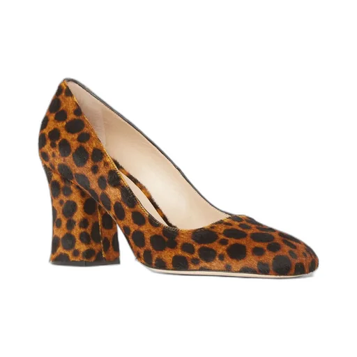 Curveblock Leopard-Print Pumps
