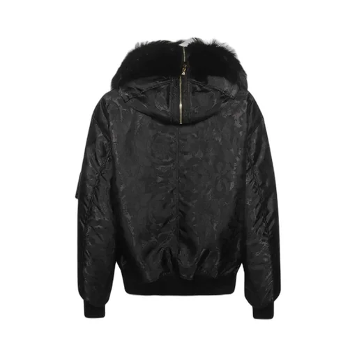 Baroque-Print Shearling-Lined Jacket
