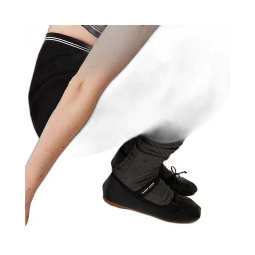 Miu Miu Logo-Printed Bow Detailed Ballerina Shoes