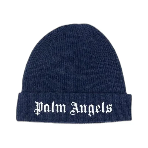 Palm Angels Kids Logo Embroidered Ribbed Knit Beanie