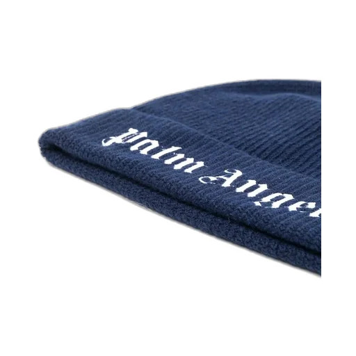 Palm Angels Kids Logo Embroidered Ribbed Knit Beanie