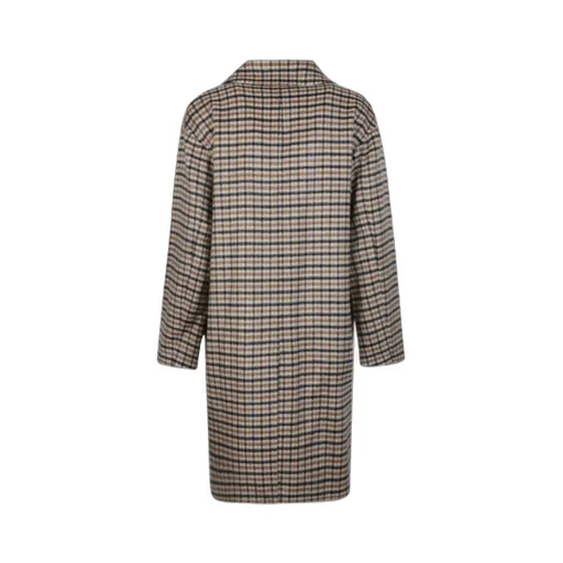 Single-Breasted Plaid Coat