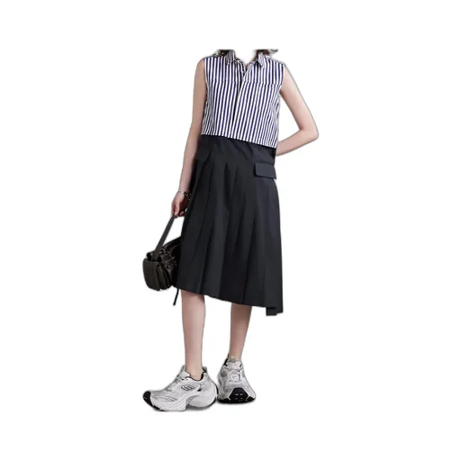 Striped Asymmetrical Dress