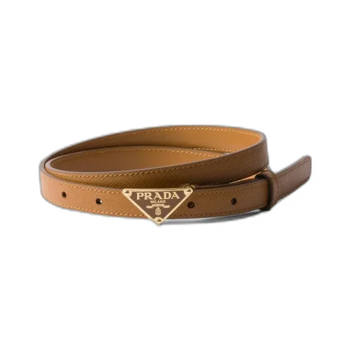 Prada Triangular Logo Buckle Belt